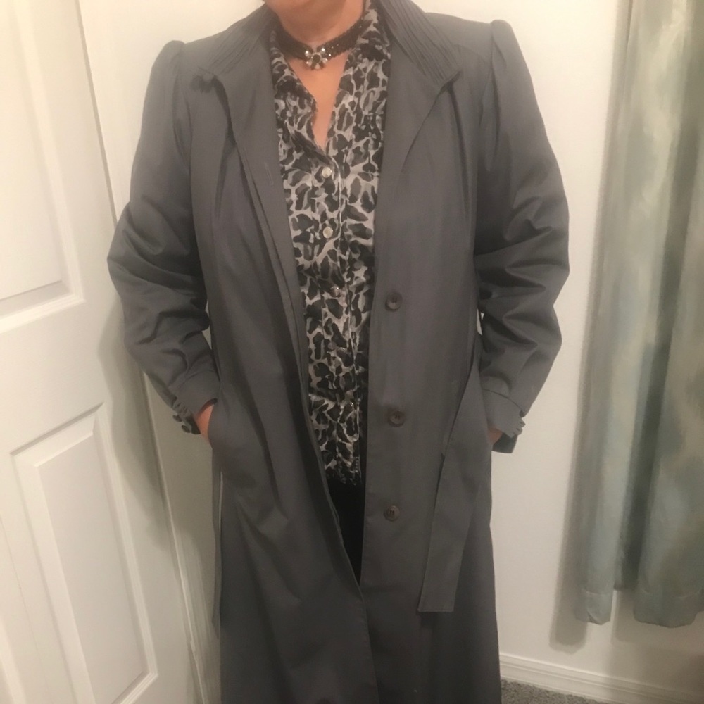 Vintage London Fog Long Grey Trench Coat